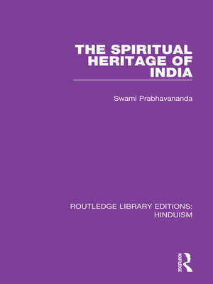 cover image of The Spiritual Heritage of India